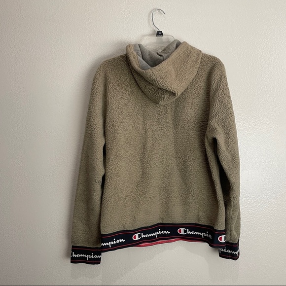 Champion Sherpa Style Pullover Jacket Size Medium - Picture 6 of 9